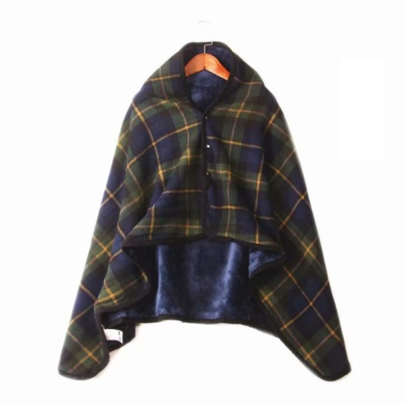Rose ひざ掛け ブランケット 大判 選べる3色 4way 着る毛布 ボタン付あったか チェック柄
