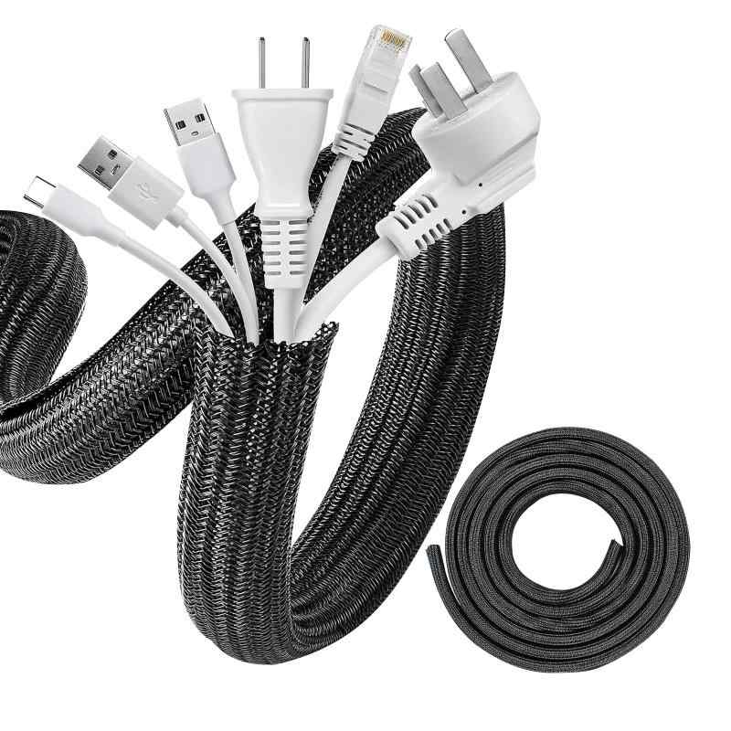 乐天商城 - Mesanda ケーブル収納スリーブ 配線カバー 編組ケーブルスリーブ 全長約3M 内径約13mm コードカバー 線隠し 配線チューブ 配線保護カバー ケーブルカバー ペット噛み防止 ケーブル 纏める チュ