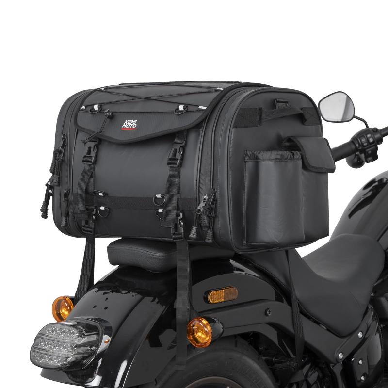 Rakuten - 【完全防水・浸水防止】KEMIMOTO シートバッグ 型崩れ防止構造 拡張機能あり ツーリングバッグ レインカバー付き 止水ファスナー 防水素材 キャンピングシートバッグ 荷物固定ベルト付き 上