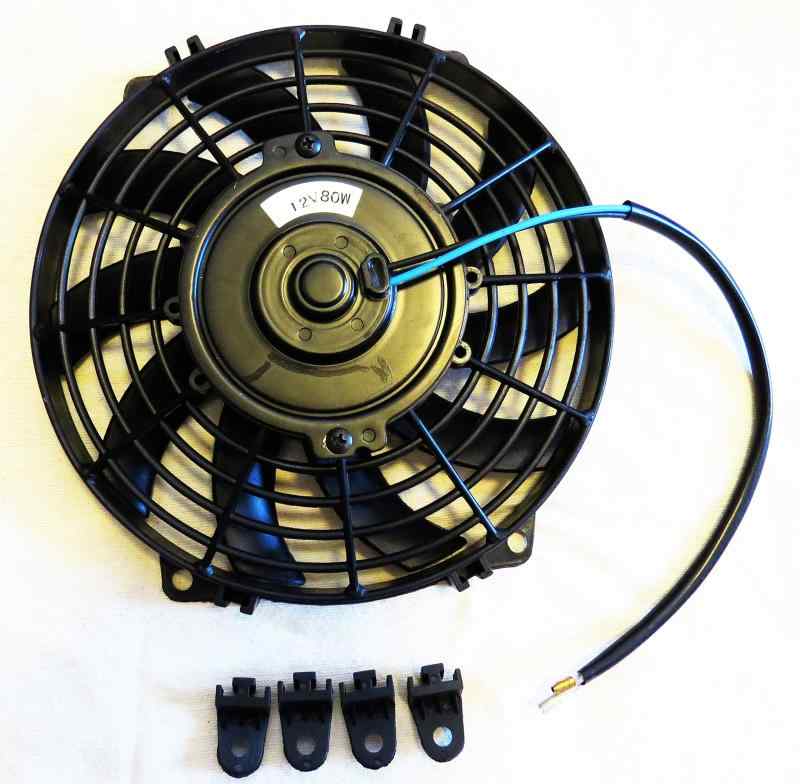 Rakuten - (mind items) 9インチ 汎用 電動ファン 薄型 プッシュ式 吹風式 12V 自動車用
