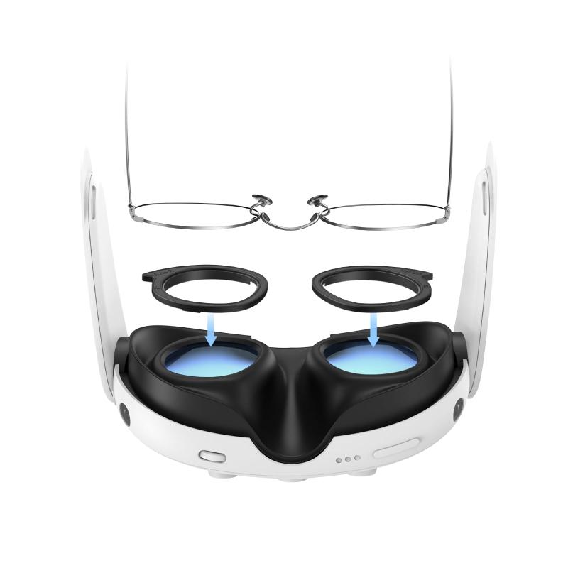 乐天商城 - AMVR Quest 3に対応レンズ保護セット、レンズスクラッチ防止リング VRレンズ保護カバー 近視メガネ保護フレーム 傷・汚れ防止