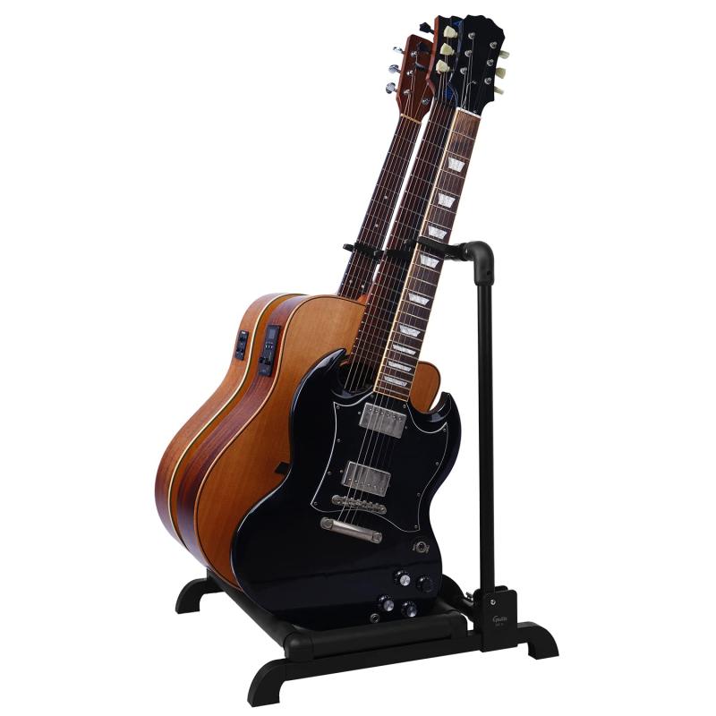 GUITTO ギタースタンド GGS-07 GGS-12 GGS-11【楽器を守る間隔調整機能】 複数のギターがぶつかって傷つくのが心配ではありませんか？このマルチギタースタンドは、楽器の厚みに合わせてフックの間隔を自由に調整できるため、アコースティックギターからスリムなエレキギターまで、接触を防ぎながら最適な間隔で安全に配置できます