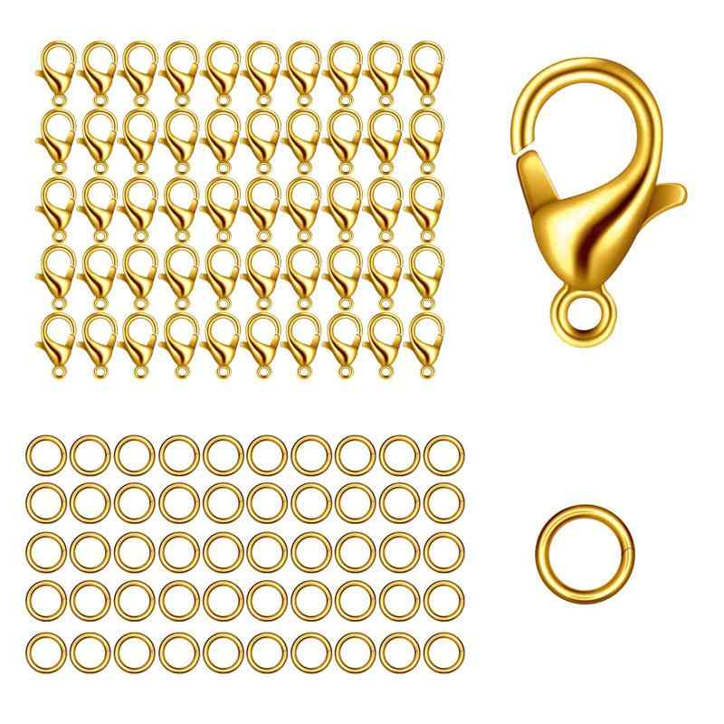 Rakuten - 【BEAUTY PLAYER】カニカン50個 丸カン5mm100個 メガネチェーン マスクチェーン グラスチェーン ネックレス ブレスレット アンクレット 金具 留め具 アクセサリー ストラップ パーツ ハンドメイ