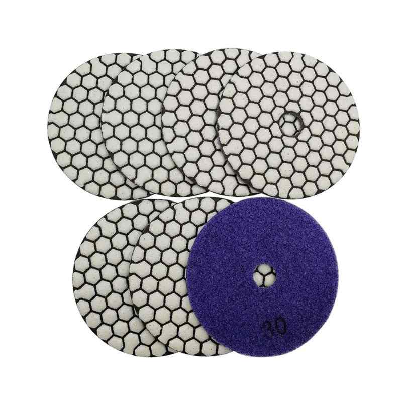 SHDIATOOL 乾燥 ダイヤモンド ポリッシング パッド 7ピース グリット 30 花崗岩用 マーブル ストーン セラミック 4インチ 100mm …