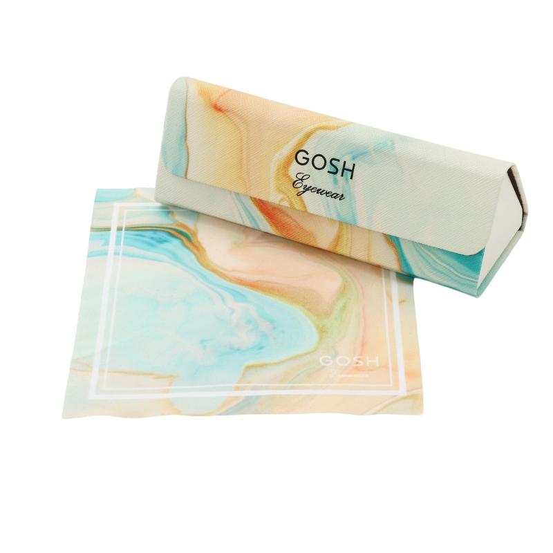 乐天商城 - [GOSH] メガネケース (Yellow) 三角形 スリム たためる おしゃれ メガネ拭きセット 黄色 軽量 女性用 眼鏡 サングラス 老眼鏡 かわいい 眼鏡入れ