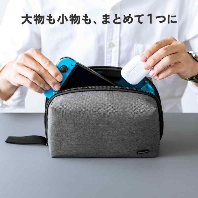 サンワダイレクト ガジェットポーチ 大容量 トラベルポーチ 旅行 ダブルルーム Nintendo Switch収納対応 200-BAGIN034 mkslpulp-10125932 MK楽天市場店 サンプル画像3
