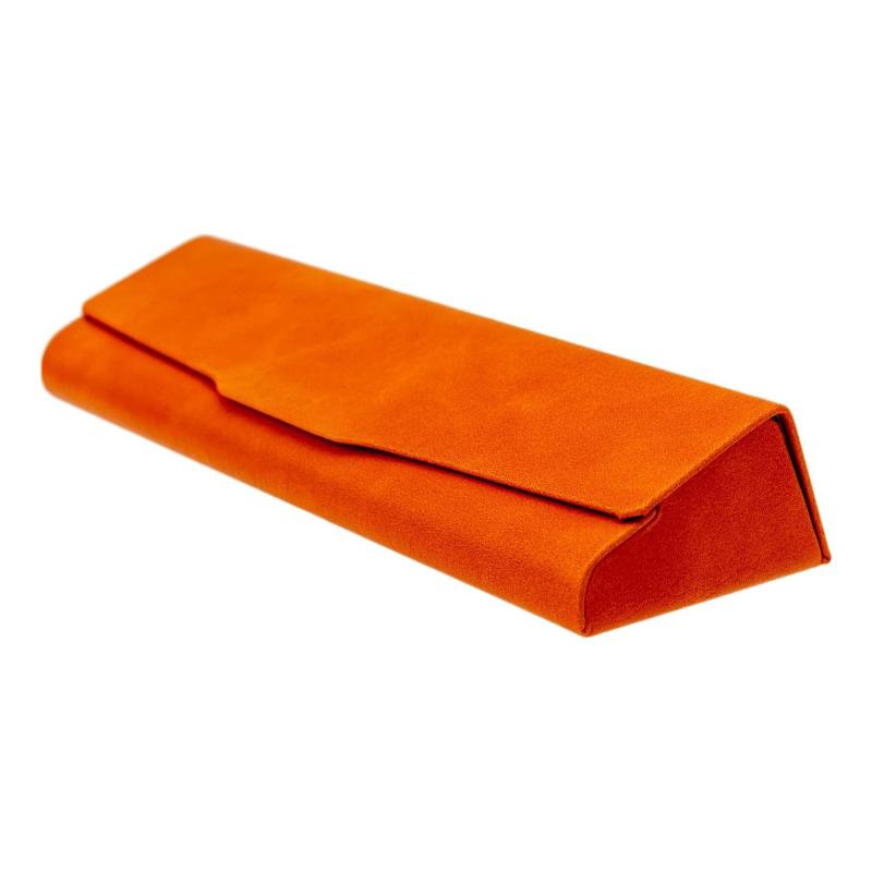 テーシーケース(Tccase) メガネケース おしゃれ スリム ケース マグネット式 スチール ポリウレタン オレンジ コンパクト HY-8015