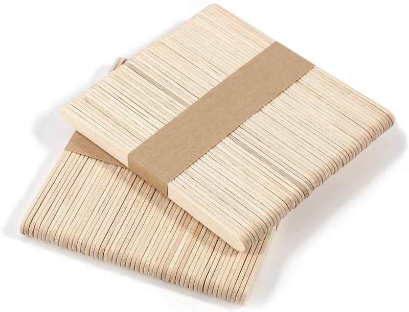 JUTOSU 木製棒 DIY ミニ棒 100本セット(木色) ウッドスティック 業務用 木製スライス パーティー