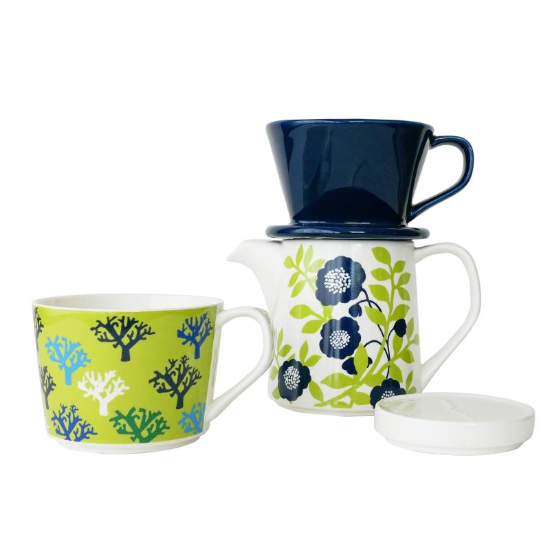 Rakuten - Dolce duo コーヒードリッパー 陶器 ポット マグカップ 北欧 3点セット プレゼント ギフト HU-1285