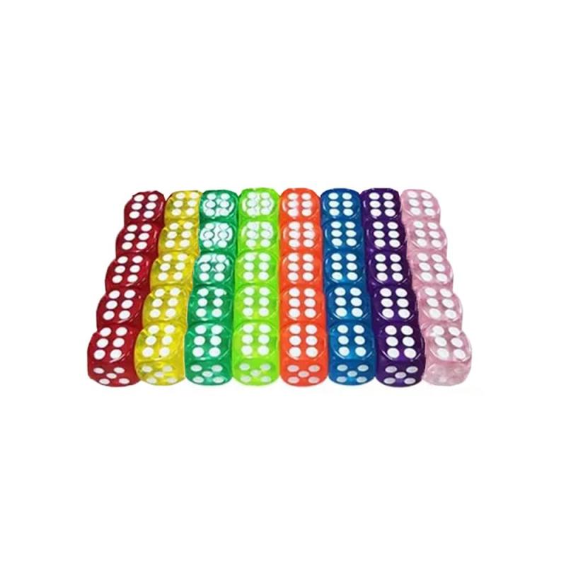 樂天商城 - YAARUJEE ダイス サイコロ クリア カラフル 立方体 6面 アクリル 16mm 半透明 8色 40個 ダイススタッキング ストレス解消 パーティ KTV、旅行、数学授業、ゲーム用品
