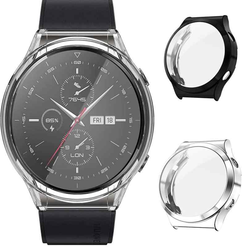 Gengenshi ケース 対応 GT2 Pro, 保護ケース カバー TPU 耐衝撃 高透過率 擦り傷防止 脱着簡単 全面保護 (ダークブラック+銀)