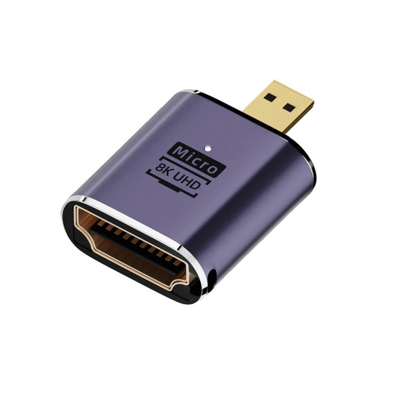 Cablecc ミニ/マイクロ HDMI 男性から HDMI 2.1 女性 UHD 延長金変換アダプター サポート 8 K 60hz HDTV