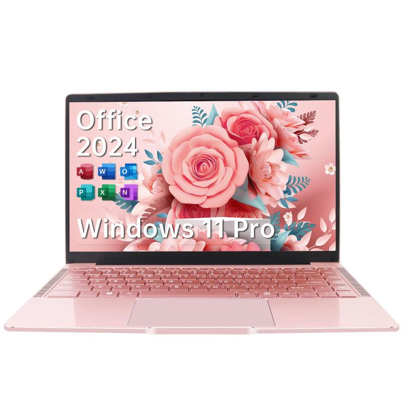 【送料無料】ESBOOKノートパソコン 【MS Office 2024搭載 &Windows 11 Pro】14インチIPS液晶/1920x1080FHDディスプレイ カメラ付き/薄型PCノート高性能CPU/初期設定不要/8Gメモリ/無線LAN/大容量SSD/初心者向け・パソコンノート/日本語キーボードフィルム付き/ワイヤレ