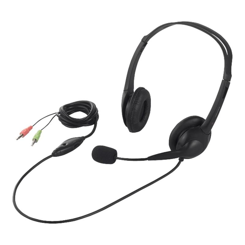 バッファロー BUFFALO 両耳ヘッドバンド式ヘッドセット 半密閉タイプ ブラック BSHSH07BK