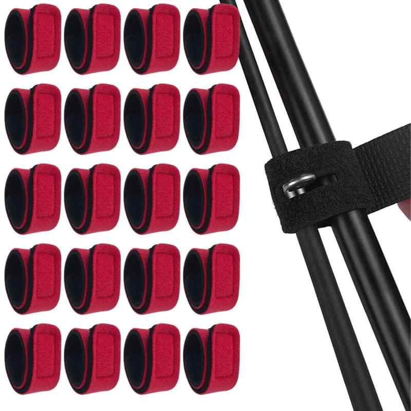 [KKLM] 20本セット 釣りロッドベルト 竿バンド固定用 保護ベルト 結びバンド アクセサリー ロッドホルダー 落下防止 マジックテープ式 収納用 耐久性 弾力性 25cm×3cm