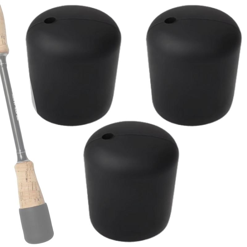 竿尻キャップ 釣りロッド バット キャップ シリコン製 3個