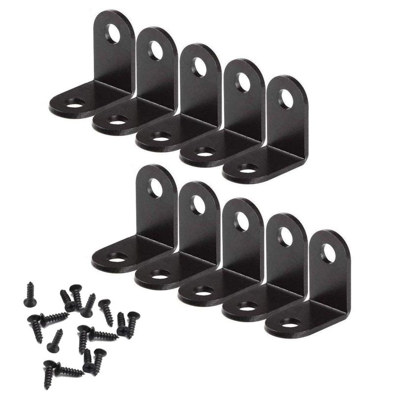 樂天商城 - T&B 10個 セット アングルブラケット 50mm 棚受け ステンレス L字 転倒防止 補強 金具 ネジ付き 厚さ2mm 黒