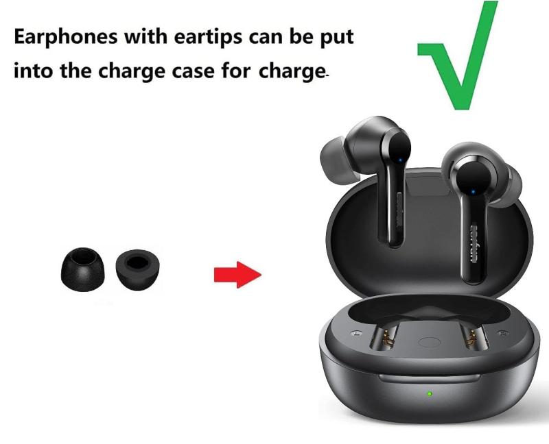 A-Pcas 低反発イヤーピース EarFun Air Pro 3用 ウレタン製低反発イヤーピース 記憶フォームイヤーチップ Fit in the Case 遮音性 フィット感 装着感向上