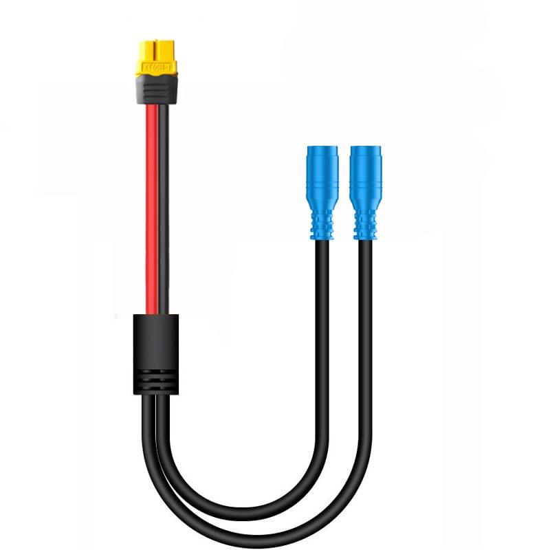 XT60スプリッターケーブルDC延長電源コード、2方向スプリッターYケーブル、太陽光発電、車の充電器、アダプター充電延長ケーブル