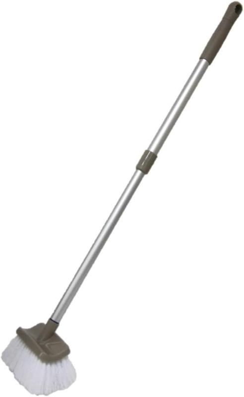 日本クリンテック(Nihon Clean tech) ベランダ・玄関のための床ブラシII 幅13cm 全長47-69cm コンパクトタイプ 伸縮柄 家中 厨房 廊下 玄関 窓 床掃除