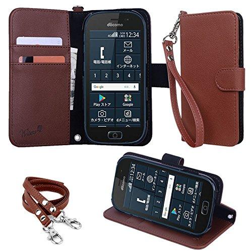 Rakuten - wisers らくらくスマートフォン me F-03K 対応 手帳型スマホケース ストラップ 2種付き (ハンドストラップ/ネックストラップ) 2018 新型