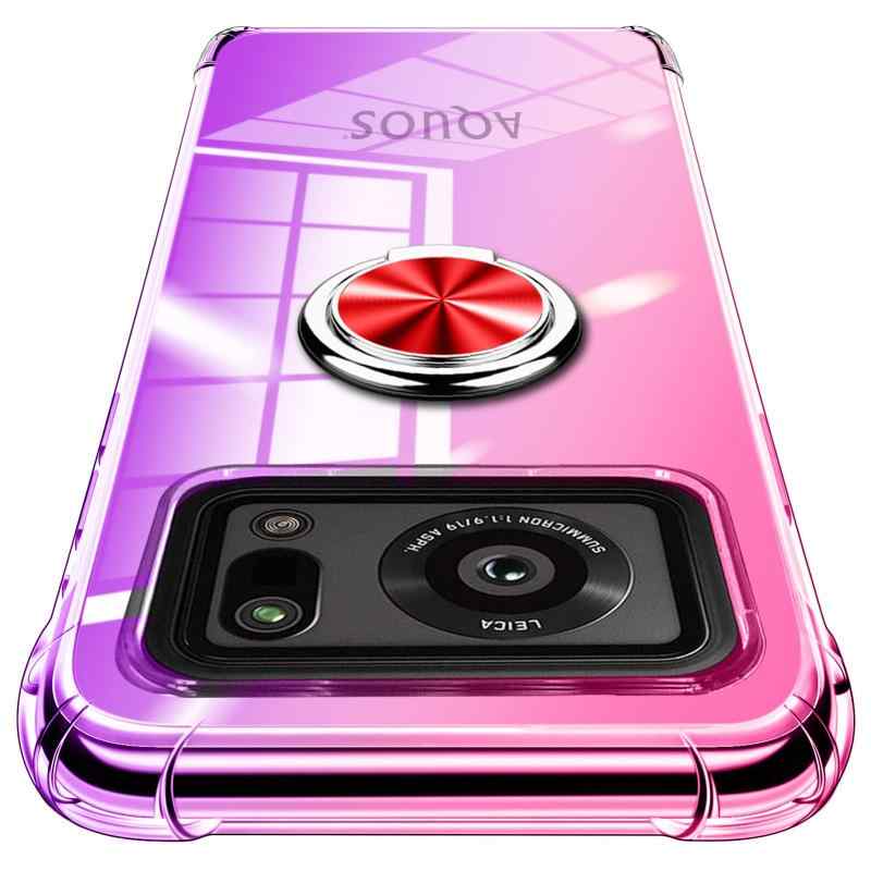 Rakuten - WZOYXOC と互換性のある AQUOS R6 ケース リング付き TPU 耐衝撃 透明 軽量 薄型 衝撃吸収 傷防止 カメラ保護 車載ホルダー対応 指紋防止 スタンド機能 おしゃれ 耐久 スマホケース おしゃれ 人気