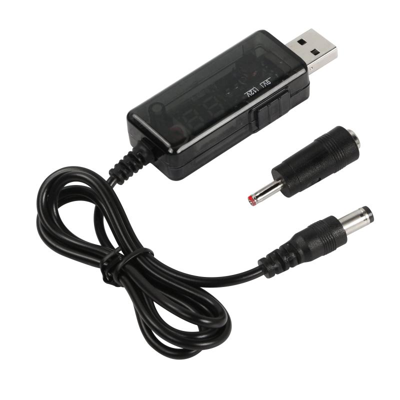 CERRXIAN USB 5Vから9V 12電圧昇圧変換器ケーブル USB 5V 2A昇圧DC5525 9V/12V 0.8A昇圧器電源アダプタ DC35135変換器 LEDディスプレイ-0.8M