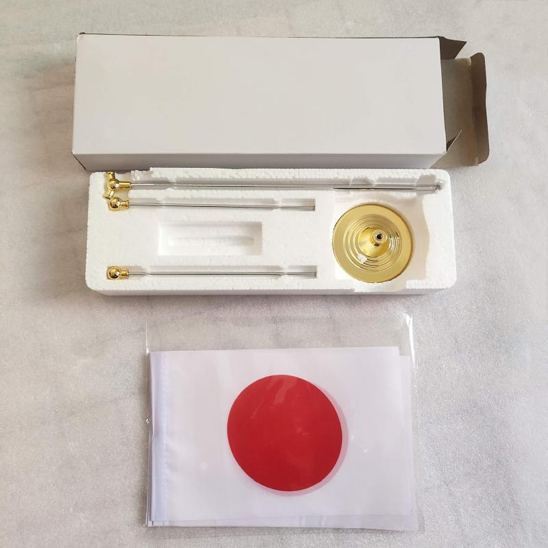 DUOLEIMI 卓上旗 旗立て台 ミニポール2本立台 日本国旗 日の丸 旗 国旗 日本 テーブルフラッグ 2