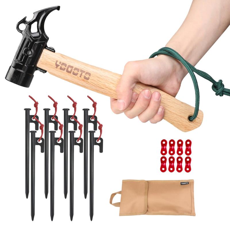 Tents, Tarps - 【YOGOTO】 ペグハンマー 安全 ベルト付 収納ケース付