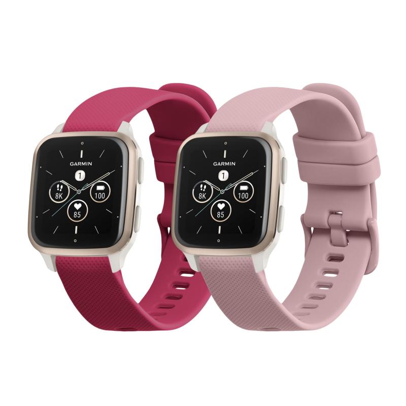 Rakuten - 2x 交換バンド Garmin Venu Sq 2 Music/Sq 2 / Vivoactive 6 / Vivoactive 5対応 ベルト - シリコンバンド ソフト TPU 耐久性 黒色/グレー
