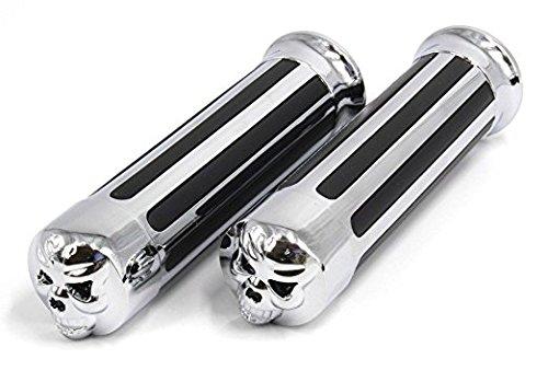 樂天商城 - Szmsmy汎用 バイク ハンドル グリップ ドクロ クローム 25mm
