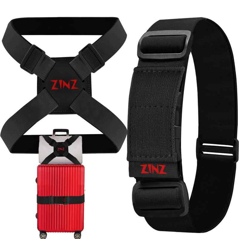 乐天商城 - ZINZ 2 パックの弾性荷物ストラップとスーツケース バンジー、調節可能なバッグ ベルト トラベル アクセサリー