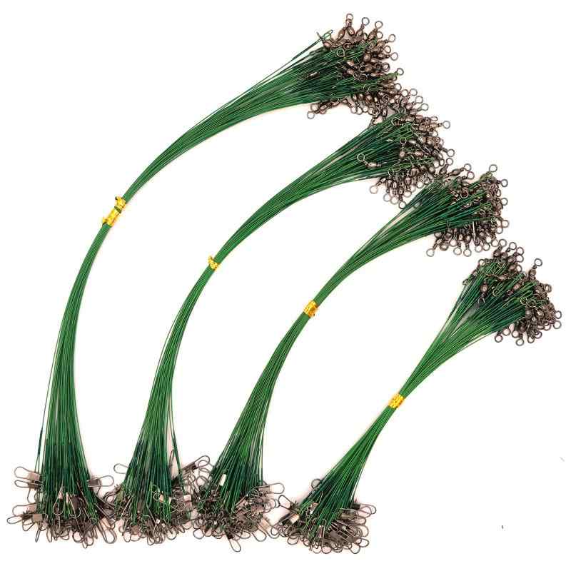 TSURIVALE(ツリワレ) ワイヤーリーダー 50本セット 徳用 4色 15－30cm 太刀魚 仕掛け 釣りワイヤーハリス タチウオ ステンレス スイベル・スナップ付き