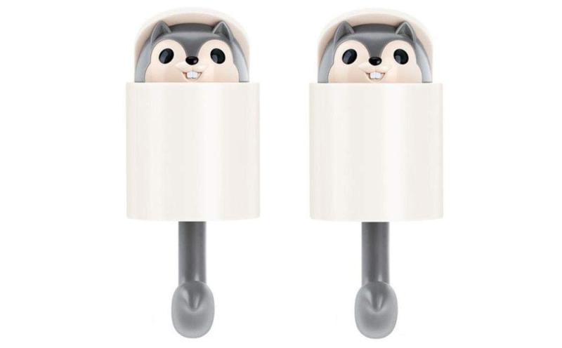 Fumemo かわいい リス フック ドア キー 鍵 帽子 タオル 折り畳み 傘 マスク 掛け 壁掛け フック 収納 粘着 壁 傷つけない 子供部屋 玄関 台所 キッチン 浴室 洗面所