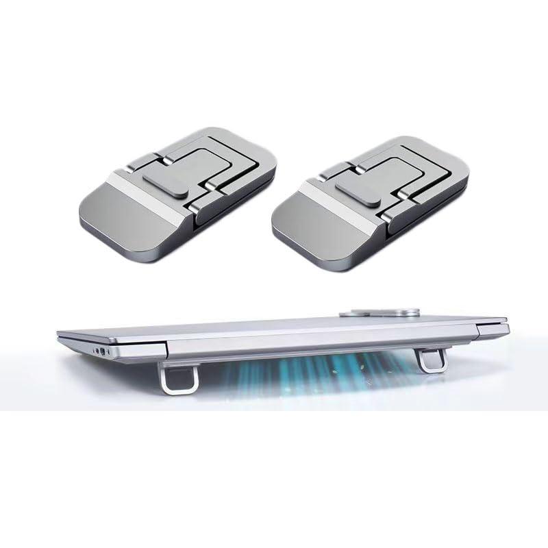 ノートパソコンスタンド キーボードスタンド PCスタンド 3ポジション調整 人間 工学 貼り付け型 折り畳み式 フットヒート 亜鉛合金製 姿勢改善 腰痛 多くのタイプのキーボードに対応