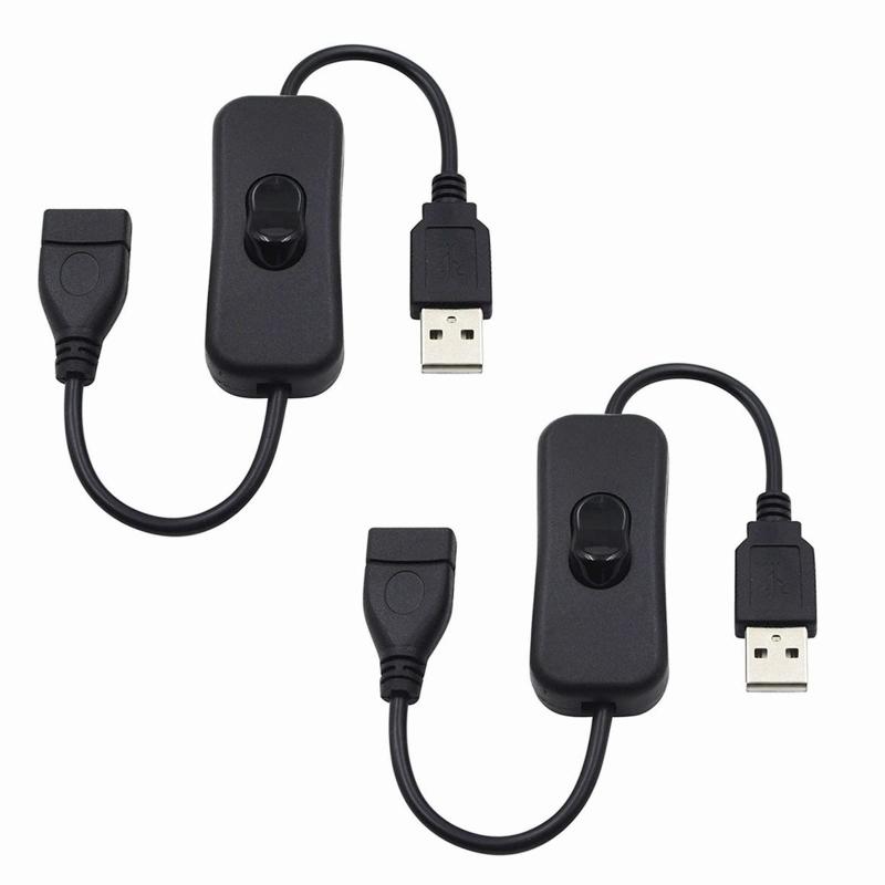 USB A オス メス 延長ケーブル 1m、2m ON/OFF スイッチ付き データ転送をサポート黒/ホワイト