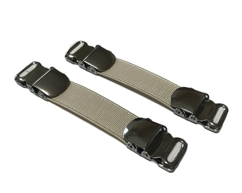 [junes] 日本製 アームクリップベルト 裄吊 シャツや長丈のお袖に シャツガーター ゴムバンド made in japan (ベージュ)