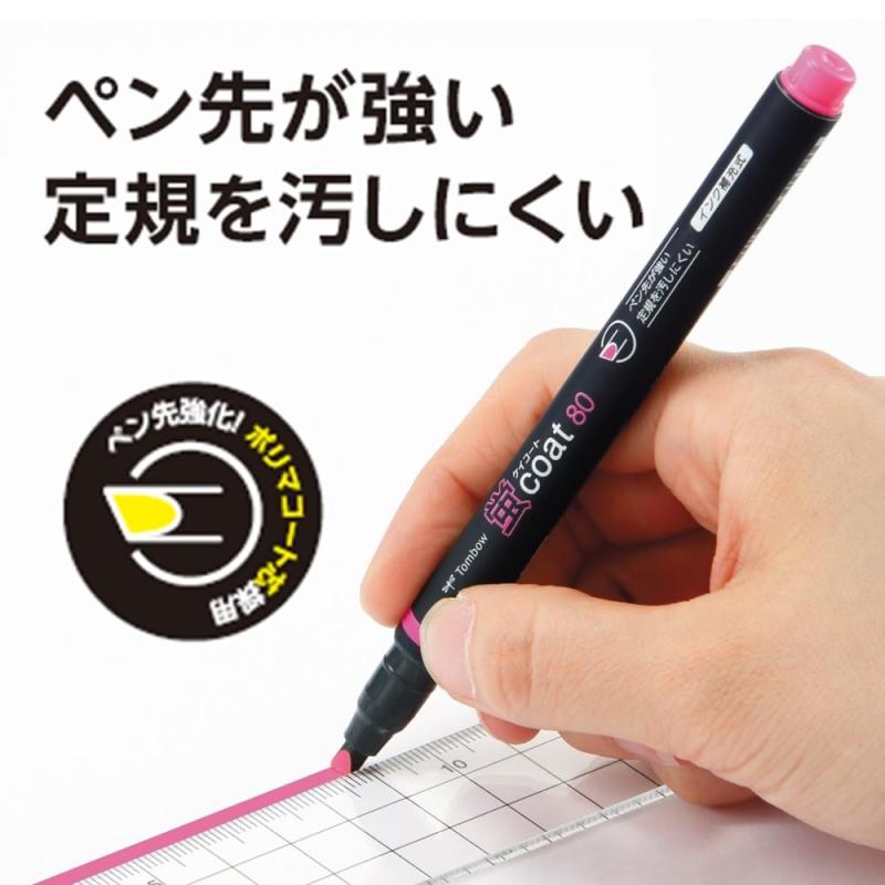 トンボ鉛筆 蛍光ペン 蛍コート ツインタイプ (強いペン先 ポリマーコート芯) 10色 ...