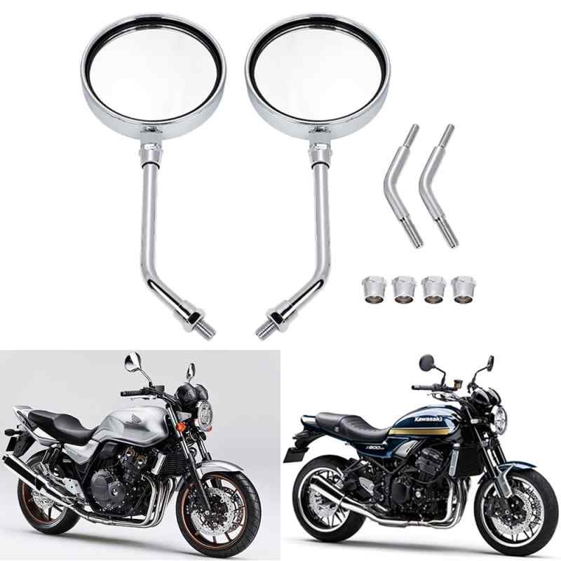 乐天商城 - バイク ミラー ショート ロング 10mm 正ネジ ラウンドミラー z900rs cb400sf ゼファー400 丸型 汎用 左右セット