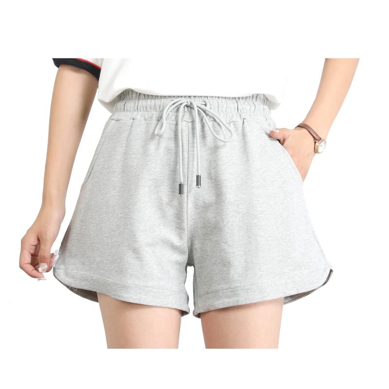 RAKUKOU レディース ショートパンツ 綿 スポーツ 短パン 夏 ポケット付き カジュアルウエア 柔らかい 通気性 伸縮性 吸汗 ヨガ ランニング