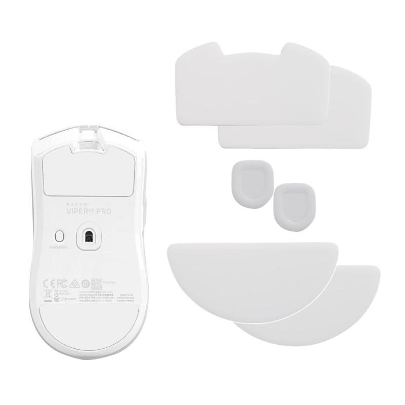 Razer Viper V3 Proマウスボトムパッド ソールマウスフィート ラウンドエッジ プレミアム グライド 2セット入り ホワイトカラー 交換用 テフロン素材 高度なスムージング