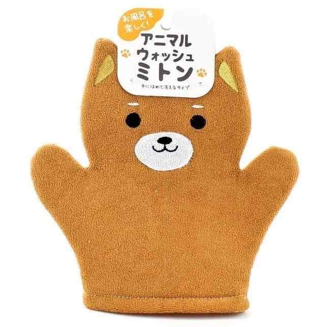 乐天商城 - アニマル ウォッシュ ミトン お風呂が楽しみ 手にはめて洗えるタイプのボディスポンジ (イヌ)