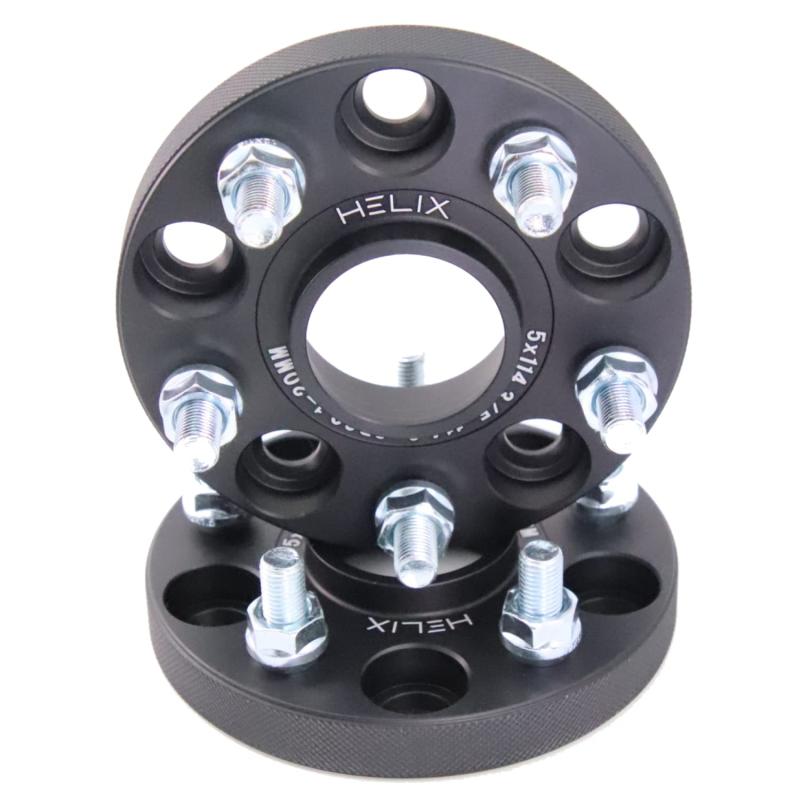 HELIX ハブ付 ワイドトレッドスペーサー 5H PCD114.3 内径60mm M12XP1.5 マットブラック【2枚セット】【適合車事前に要確認】