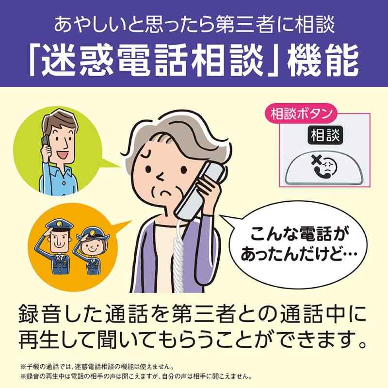 【正規品】 パナソニック コードレス電話機 VE-GD69DL-W 温湿度アラーム搭載 迷惑...