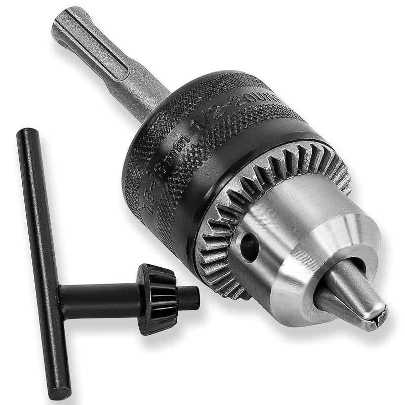 樂天商城 - ドリルチャック 1.5-13mm SDSプラス回転チャック 1/2-20UNF(12.7mm) メタルキー付き 穴あけ 研磨 インパクトドライバー用 アダプター変換ツール用