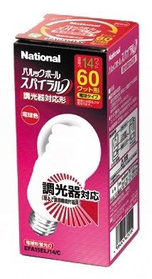 Rakuten - パナソニック パルックボール スパイラル(調光器対応形) A15形 電球60形タイプ(E26口金) 電球色 EFA15EL14C