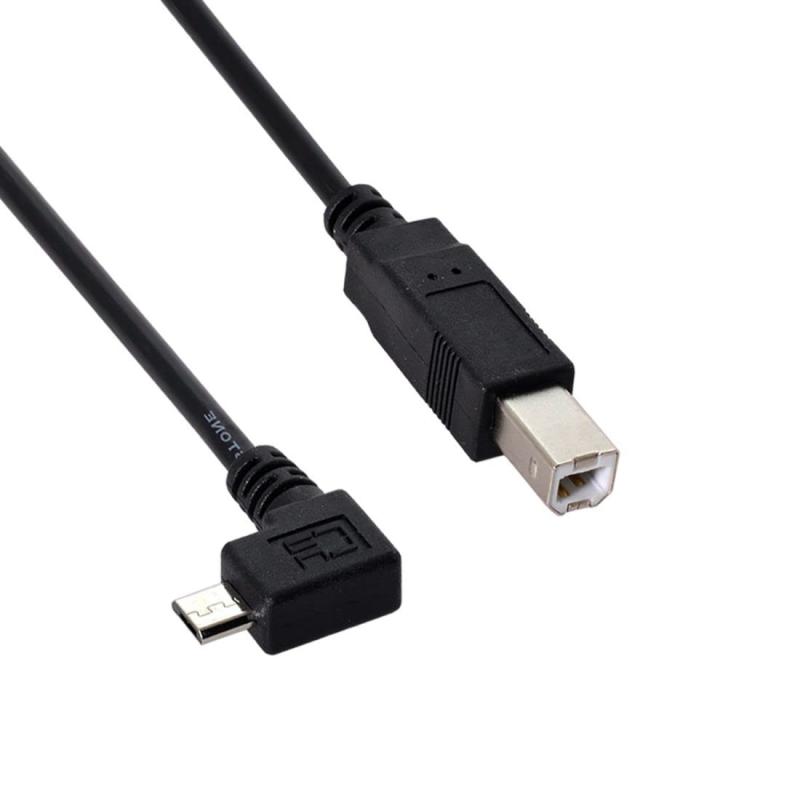 Chenyang Micro USB - プリンターケーブル、Micro USB OTG 90度角度 USB Type B プリンター スキャナー ハードディスクケーブル