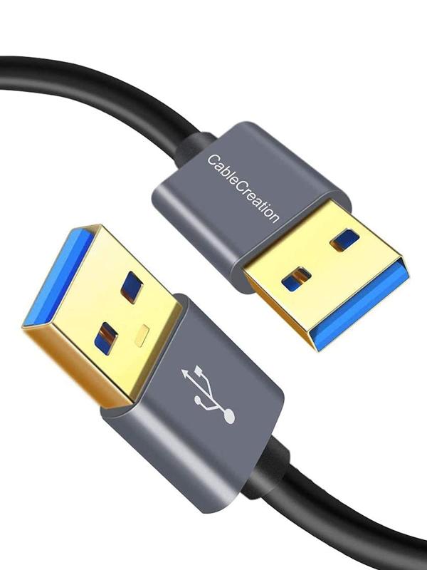 USB 3.0ケーブル CableCreation USB 3.0 A (オス) - (オス) USB to USBケーブル HDDエンクロージャ、カメラ、手書きボード、ラジエーターなど対応 スペースグレー