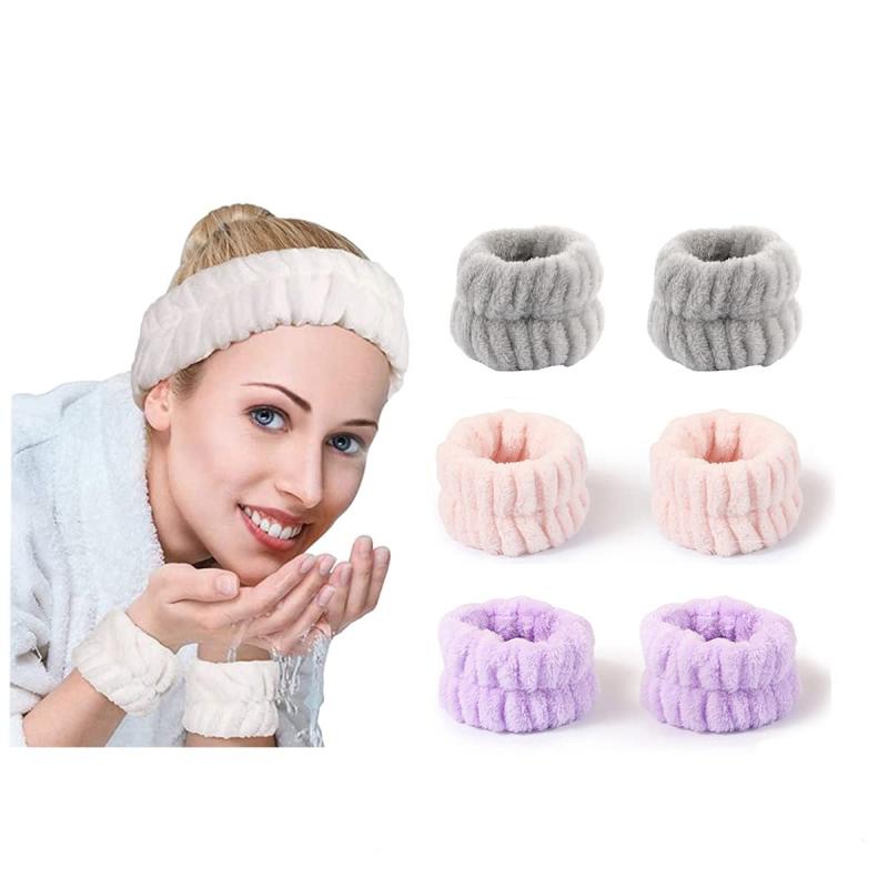 乐天商城 - Kesaeki 洗顔用 リストバンド 3本セット 洗顔用リストバンド 吸水性 伸縮性リストストラップ 汗対策用リストストラップ 女性用リストタオル コーラル素材 ふわふわ柔らか吸水性 洗顔手洗い S