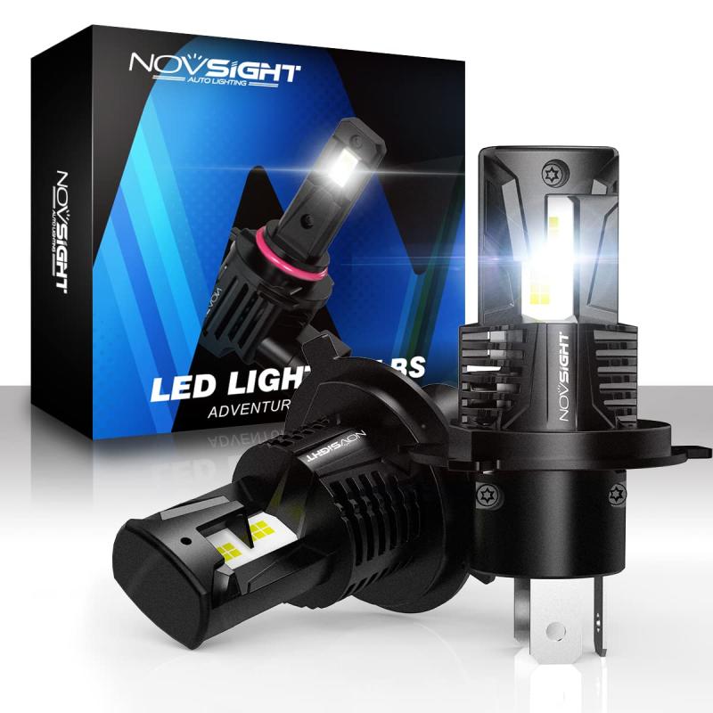 NOVSIGHT LEDヘッドライト 爆光 led バブル フォグランプ 新車検対応 高輝度 6500K 12000LM 無極性 切れのいいカットライン LEDチップ搭載 DC9-32V 360°発光 ホワイト 2個セット